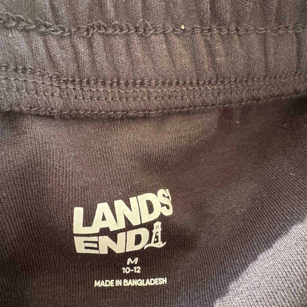 Lands End Black Sport Knit Elastic Waist Wide Leg Crop Pants - Picture 5 of 6